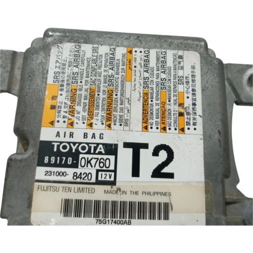 HỘP ĐIỀU KHIỂN TÚI KHÍ Ô TÔ SRS TOYOTA INNOVA 2.0L Mã phụ tùng hộp túi khí SRS 89170-0K760 SRS TOYOTA INNOVA 2.0L 2310008420, 231000-8420 891700K760, 89170-0K760