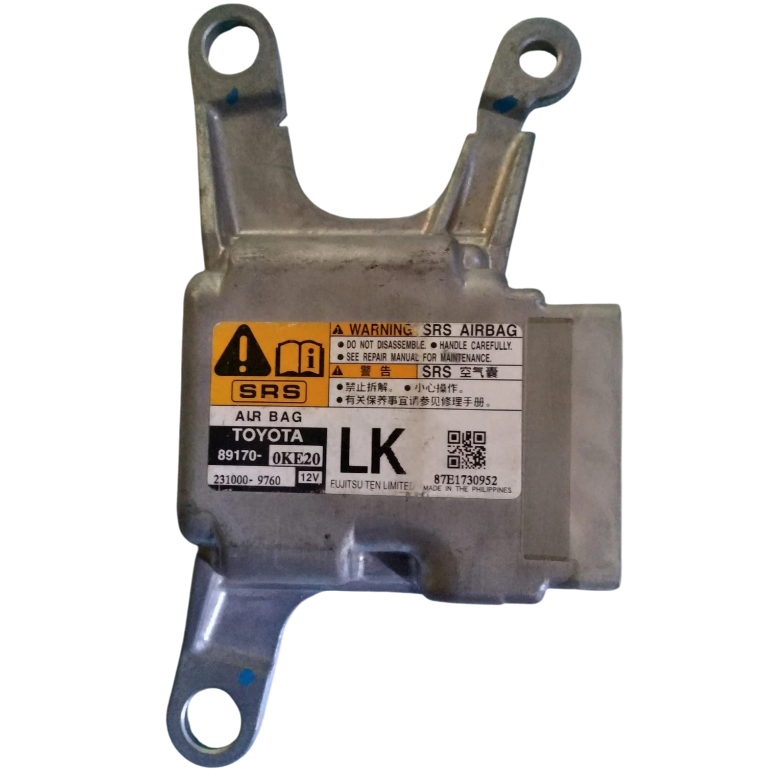 HỘP ĐIỀU KHIỂN TÚI KHÍ Ô TÔ SRS TOYOTA INNOVA 2.0L HỘP ĐIỀU KHIỂN TÚI KHÍ Ô TÔ SRS TOYOTA INNOVA 2.0LMã phụ tùng hộp túi khí SRS
98170-0KE20
SRS
TOYOTA INNOVA 2.0L
2310009760, 231000-9760
981700KE20 , 98170-0KE20